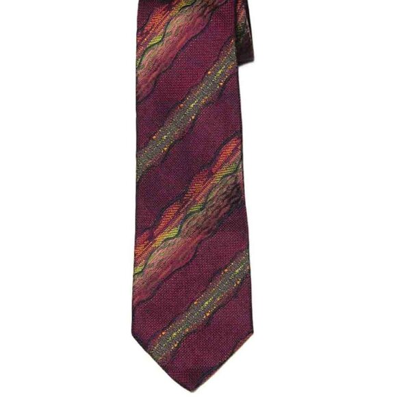 NEW Missoni Italian Silk Tie Multicolor Abstract Stripe Italy Men's - Picture 1 of 2